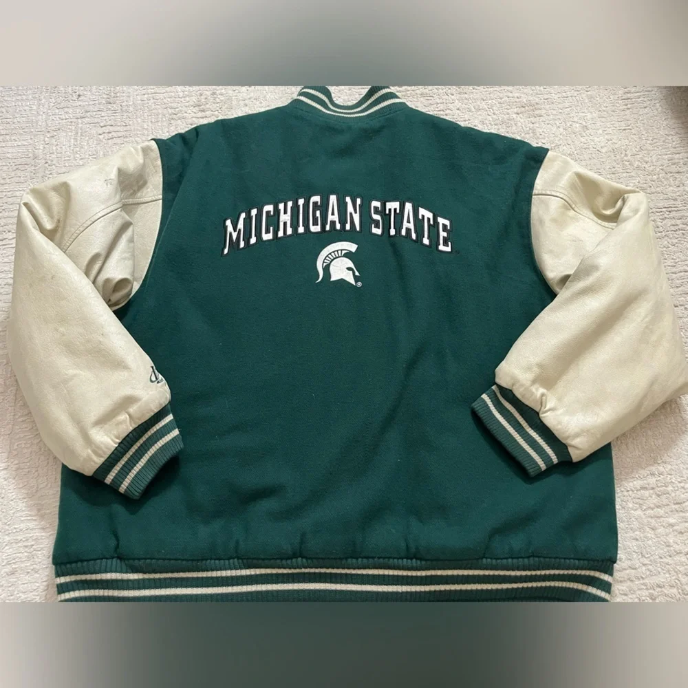 Vintage Michigan State varsity Leather wool blend Jacket